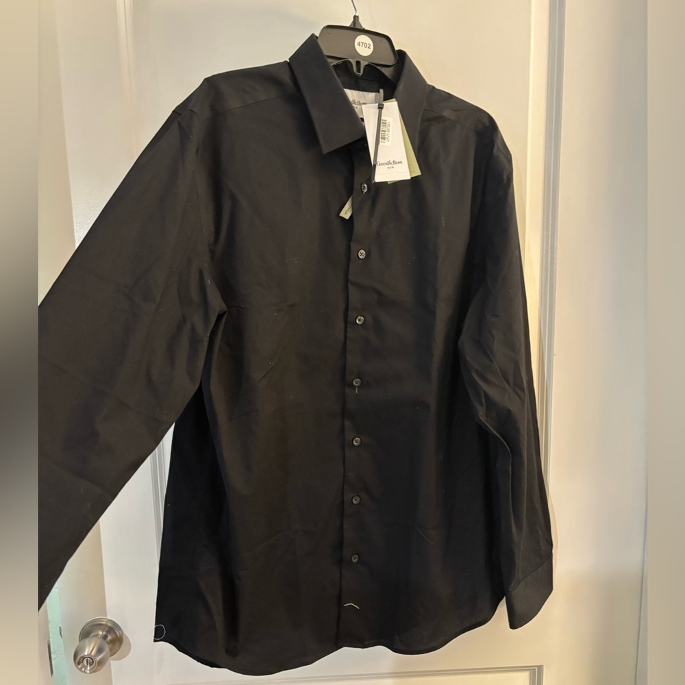 Goodfellow & Co.Men's Black Performance Dress Shirt - Classic Long Sleeve Sz XXL - Picture 2 of 8